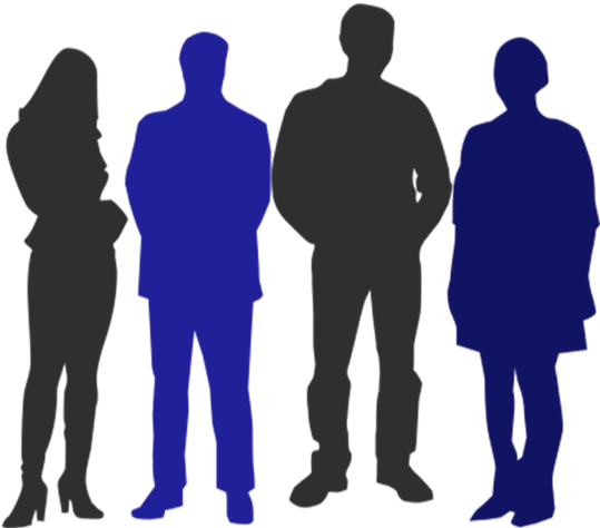 Silhouette of four people