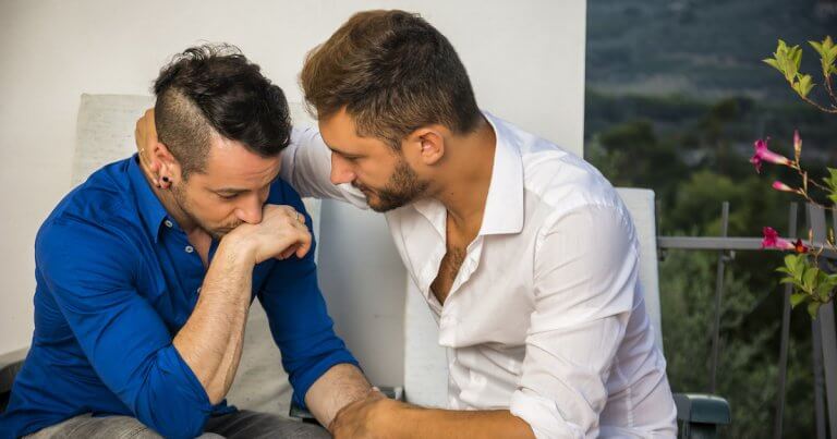 Man Consoling Partner Image