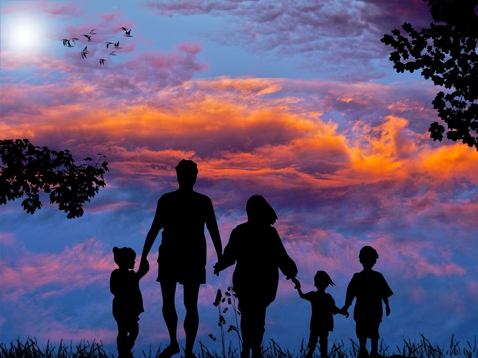 family holding hands image