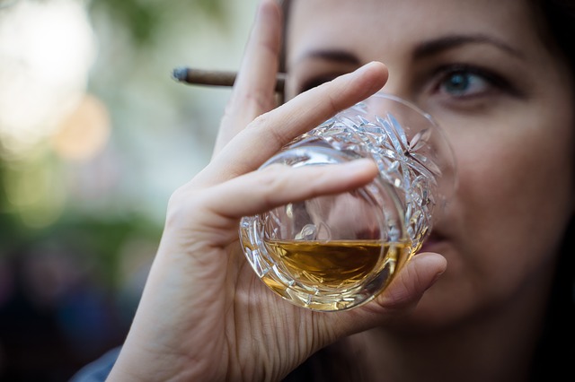 Woman Drinking Whiskey Image
