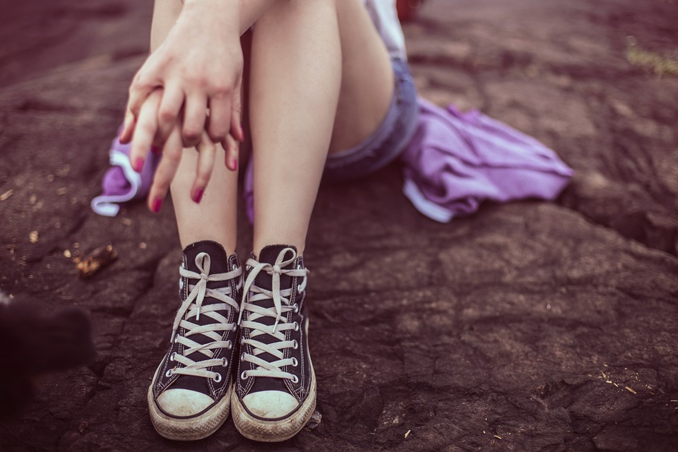 Teenager Wearing Sneakers Image