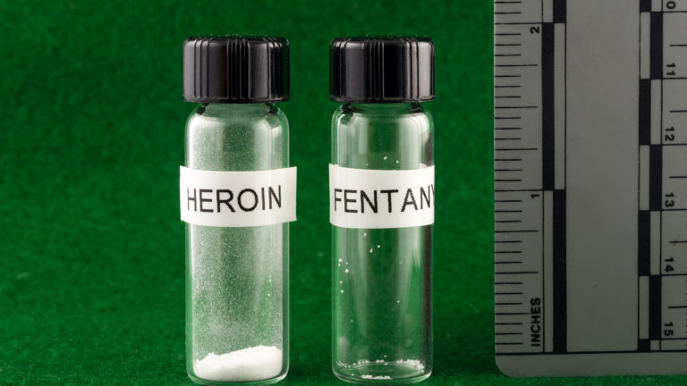 Heroin and fentanyl vials